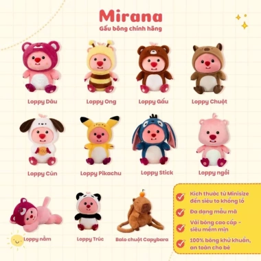 Thú nhồi bông Hải Ly Loopy cosplay siêu mềm mịn êm ái - Gấu bông cao cấp Mirana, quà tặng dễ thương 100k 2