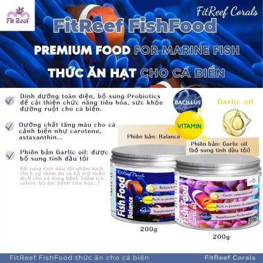 Thức ăn cá biển FitReef cao cấp - Dinh dưỡng toàn diện cho cá nước mặn, tinh dầu tỏi, giá 178.500 VND
