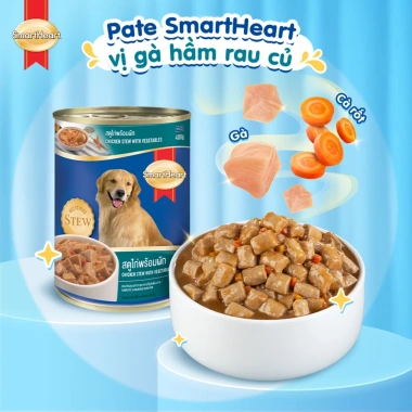 Thức ăn cho chó SmartHeart Pate 400g vị bò rau củ - Giá 200.000₫ giảm 48.000₫