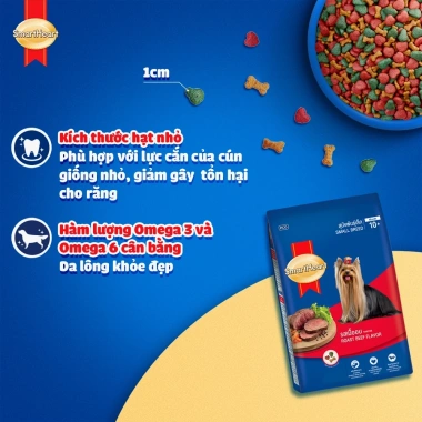 Thức ăn chó SmartHeart 2,7kg hạt vị bò nướng, gà, gan – Tặng set nón + yếm – Giá chỉ 219.600₫
