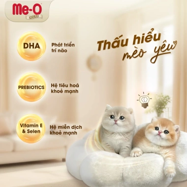 Thức ăn hạt Me-O Gold cho mèo con 400gr, dinh dưỡng cao, giảm 18% chỉ 84.600₫ 3 Thức ăn hạt Me-O Gold cho mèo con 400gr, dinh dưỡng cao, giảm 18% chỉ 84.600₫ 3