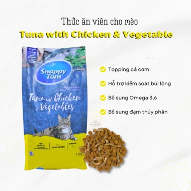 Thức ăn hạt mèo SNAPPY TOM 8kg topping cá cơm khô - Giá 429.000đ, giảm 21% 3 Thức ăn hạt mèo SNAPPY TOM 8kg topping cá cơm khô - Giá 429.000đ, giảm 21% 3