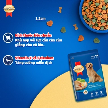 Thức ăn hạt SmartHeart cho chó bò nướng/cừu + gạo 3kg - Tặng nón & yếm, chỉ 198.000₫ 3 Thức ăn hạt SmartHeart cho chó bò nướng/cừu + gạo 3kg - Tặng nón & yếm, chỉ 198.000₫ 3