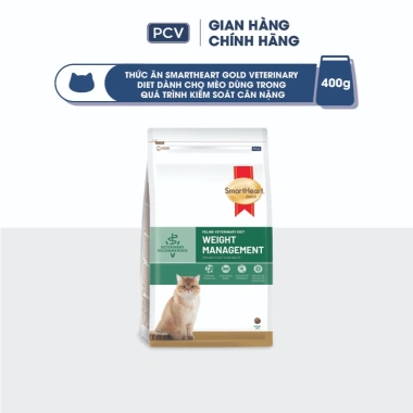 Thức ăn hạt SMARTHEART GOLD cho mèo thừa cân 400gr kèm cốc đong hạt - 136.800₫