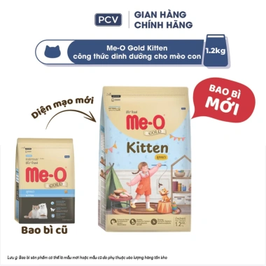 Thức ăn mèo con Me-O Gold 1.2kg cao cấp, tặng 2 gói nhỏ, giá ưu đãi 217.800 VNĐ