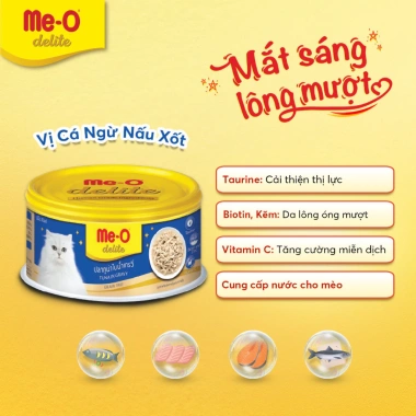 Thức ăn mèo Me-O Delite Pate 80gr - Nhiều vị, tặng nón BH HĐ299k, chỉ 31.500₫ 3 Thức ăn mèo Me-O Delite Pate 80gr - Nhiều vị, tặng nón BH HĐ299k, chỉ 31.500₫ 3