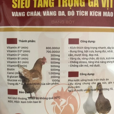 Thức ăn tăng trọng, vỗ béo gà vịt 1kg - Dinh dưỡng cao, tăng cân nhanh, giá ưu đãi 102.080 VND 9