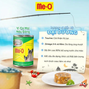 Thức ăn ướt Me-O 400g 4 vị - Pate mèo thơm ngon, tặng nón BH HĐ299k, giá 44.100₫