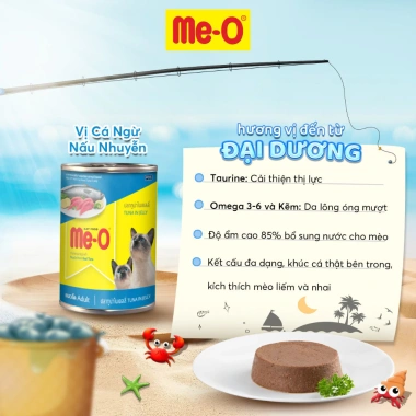 Thức ăn ướt Me-O 400g 4 vị - Pate mèo thơm ngon, tặng nón BH HĐ299k, giá 44.100₫