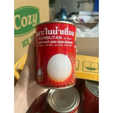 Thức uống giải nhiệt Chôm chôm Thái con voi 565gr/lon - trái to giòn ngọt, giảm giá 15% chỉ 85.500₫ 4 Thức uống giải nhiệt Chôm chôm Thái con voi 565gr/lon - trái to giòn ngọt, giảm giá 15% chỉ 85.500₫ 4
