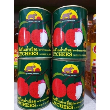 Thức uống giải nhiệt Vải Thiều ngâm đường 565gr lon Thái Lan - Con Voi Elephant, giá ưu đãi 88k Thức uống giải nhiệt Vải Thiều ngâm đường 565gr lon Thái Lan - Con Voi Elephant, giá ưu đãi 88k