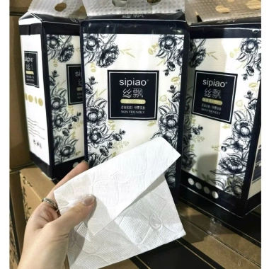 Thùng 10 Bịch Giấy Ăn Rút Treo Tường SIPIAO Hoa Mẫu Đơn Tím 4 Lớp Kèm Móc Treo 1.000 Tờ Giá 119k 2