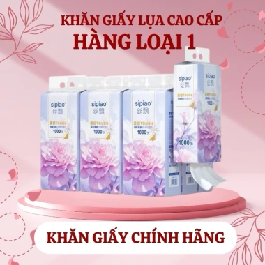 Thùng 10 Bịch Giấy Ăn Rút Treo Tường SIPIAO Hoa Mẫu Đơn Tím 4 Lớp Kèm Móc Treo 1.000 Tờ Giá 119k 3