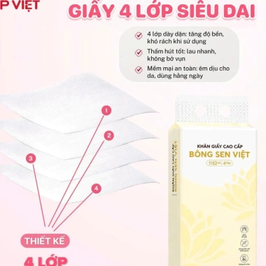 Thùng 10 bịch giấy rút treo tường đa năng Bông Sen 4 lớp 1.100 tờ Giá 65.000₫ 2