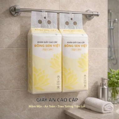Thùng 10 bịch giấy rút treo tường đa năng Bông Sen 4 lớp 1.100 tờ Giá 65.000₫ 5