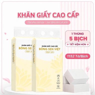 Thùng 10 bịch giấy rút treo tường đa năng Bông Sen 4 lớp 1.100 tờ Giá 65.000₫ 6