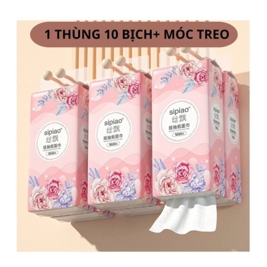 Thùng 10 bịch giấy treo đa năng Hoa Hồng 4 lớp 1.000 tờ - Giá chỉ 65.000₫ 2