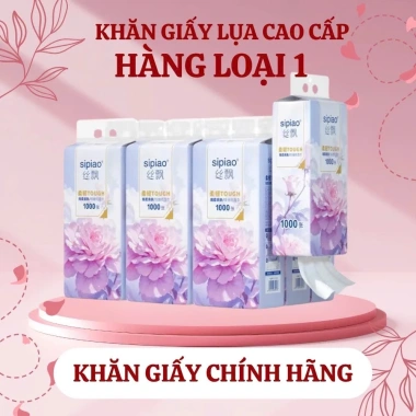 Thùng 10 Bịch Giấy Treo Đa Năng SIPIAO Hoa Vàng 4 Lớp 1.000 Tờ Loại 1, Tặng Móc Treo - Giá chỉ 125.000₫