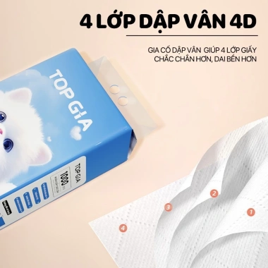 Thùng 10 bịch giấy treo đa năng TopGia – Khăn rút 4 lớp 1.000 tờ, tặng 3 móc treo, giá 169.000₫