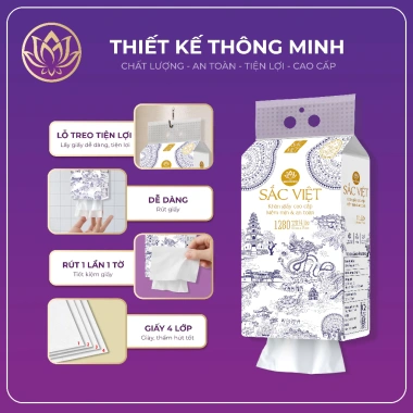 Thùng 10 Bịch Giấy Treo Tường Sắc Việt 4 Lớp Mềm Mịn Bột Gỗ Tự Nhiên 100% 6
