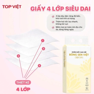 Thùng 10 bịch Khăn Giấy Rút Treo Tường Bông Sen Việt Cao Cấp - Giá chỉ 65.000đ 4 Thùng 10 bịch Khăn Giấy Rút Treo Tường Bông Sen Việt Cao Cấp - Giá chỉ 65.000đ 4