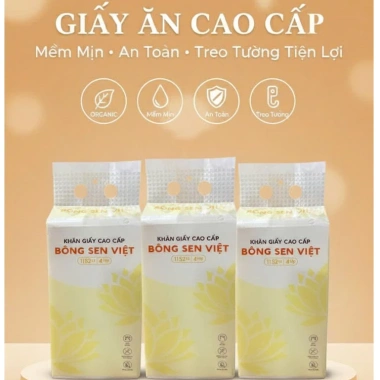 Thùng 10 bịch Khăn Giấy Rút Treo Tường Bông Sen Việt Cao Cấp - Giá chỉ 65.000đ