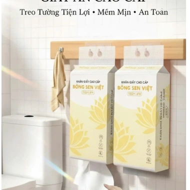 Thùng 10 bịch Khăn Giấy Rút Treo Tường Bông Sen Việt Cao Cấp - Giá chỉ 65.000đ