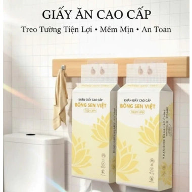 Thùng 10 bịch Khăn Giấy Rút Treo Tường Bông Sen Việt Cao Cấp - Giá chỉ 65.000đ
