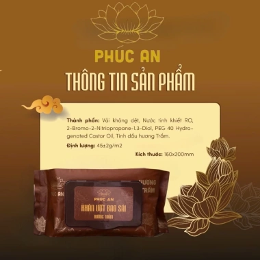 Thùng 10 Gói Khăn Ướt Bao Sái Ban Thờ Phúc An 80 Tờ Hưng Vị Trầm - Giá 60.000đ