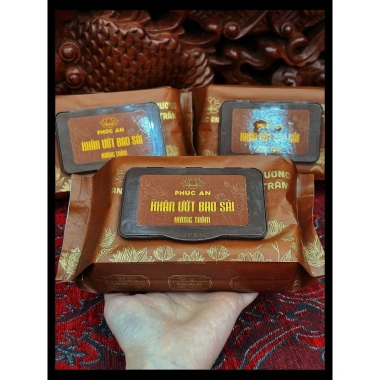Thùng 10 Gói Khăn Ướt Bao Sái Ban Thờ Phúc An 80 Tờ Hưng Vị Trầm - Giá 60.000đ