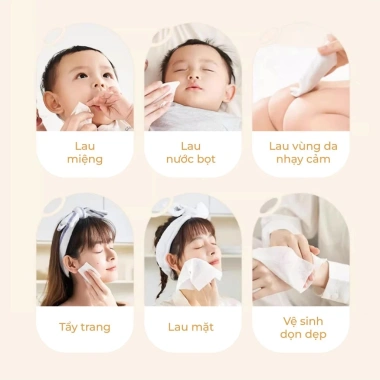 Thùng 10 Gói Khăn ướt Bông Sen Vàng không cồn, kháng khuẩn, đa năng - 140.500₫ 5