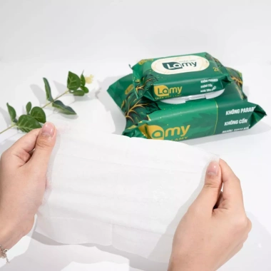 Thùng 10 gói khăn ướt Lamy 20 tờ Không mùi không parabens an toàn gọn 59.000₫ 9