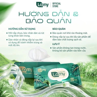 Thùng 10 gói Khăn ướt Lamy 80 tờ không mùi, an toàn cho bé - Giá ưu đãi 149.000 VND 9