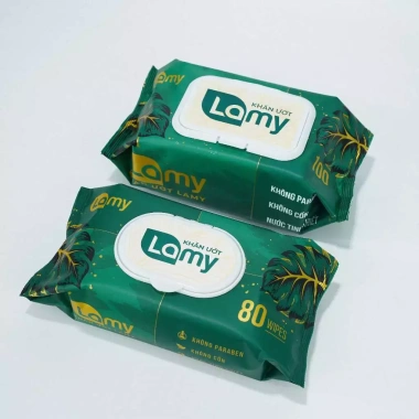 Thùng 10 gói khăn ướt Lamy không cồn, không parabens, cao cấp 100 tờ - Giá 159.000đ 3