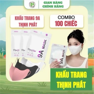 Thùng 100 Cái Khẩu Trang 9A Thịnh Phát Chính Hãng 5 Lớp Kháng Khuẩn Chống UV Mặt To