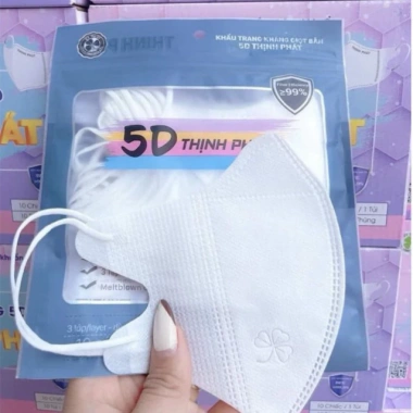 Thùng 100 khẩu trang 5D Thịnh Phát trắng kháng khuẩn, chống bụi mịn, giá 26.000₫