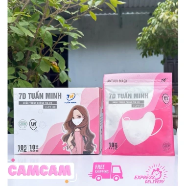 Thùng 100 khẩu trang 7D Tuấn Minh kháng khuẩn, chống nắng - Giá chỉ 31.458₫ 3
