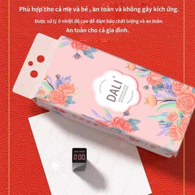 Thùng 12 bịch Khăn giấy DALI 4 lớp mềm mại 175x130mm - Tặng 6 móc treo - 145k