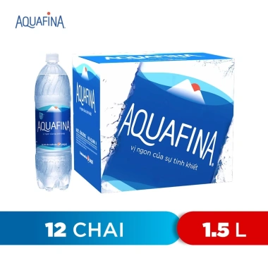 Thùng 12 chai Aquafina 1.5L - Nước tinh khiết, giảm 25% chỉ 135.000đ