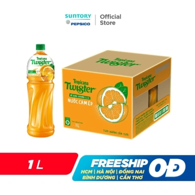 Thùng 12 chai Nước cam ép Twister Tropicana 1L – AMMYFOOD, giảm giá còn 119.000đ
