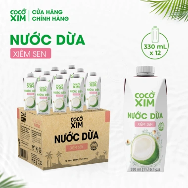 Thùng 12 Hộp Nước Dừa Xiêm Sen Cocoxim 330ml - Giá chỉ 277.200 VND, giảm mạnh