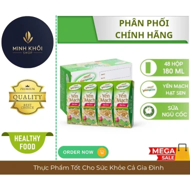 Thùng 12 Lốc (48 Hộp) Ngũ Cốc Uống Liền Yến Mạch Hạt Sen 180ml - Giá giảm 385.000 VNĐ 8
