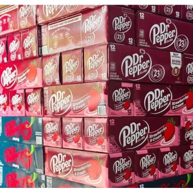 Thùng 12 lon Dr Pepper Mỹ 355ml - Vị Nguyên Bản, Cherry, Dâu Kem, Cream Soda - Giá ưu đãi 600k
