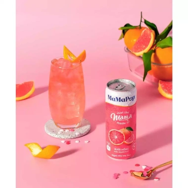 Thùng 12 lon MaMaPop Bưởi Hồng sparkling 320ml – Giàu Vitamin C, giá chỉ 299.000₫ 7