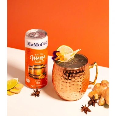 Thùng 12 lon Nước sparkling MaMaPop vị Mama Gừng 320ml Vitamin C, giá 299.000đ