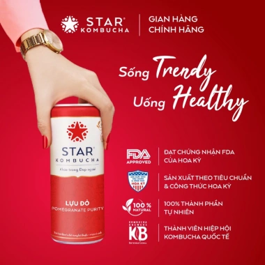Thùng 12 lon Star Kombucha Lựu Đỏ Pomegranate Purity 250ml – Giá chỉ 359.900₫ 4