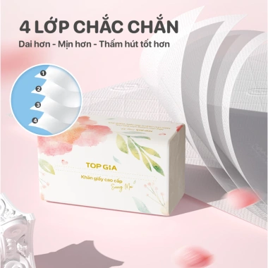 Thùng 15 bịch giấy sương mai TopGia 460 tờ 4 lớp mềm mịn, siêu dai, thấm hút - 111.000đ