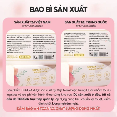 Thùng 15 bịch giấy sương mai TopGia 460 tờ 4 lớp mềm mịn, siêu dai, thấm hút - 111.000đ