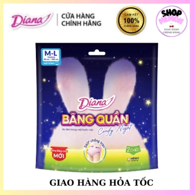 Thùng 16 gói Băng vệ sinh Diana COMFY NIGHT Size S-M & M-L 2 miếng gói 479.000