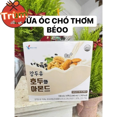 Thùng 16 hộp Sữa hạt ít đường Hạnh nhân Óc chó Hàn Quốc 190ml - 175k